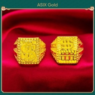 Ring 24K Gold Plated Korean Gold 916 Bangkok Gold 18K Saudi Gold Jewelry Fortune Catcher Lucky Ring 