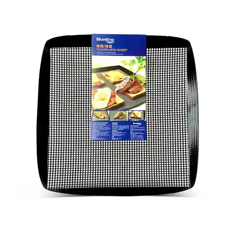 Bluedrop PTFE crispy basket Sub roll bread bakery mesh tray non stick woven glass toaster basket spe
