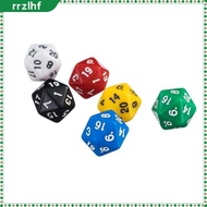 [rrzlhf] 6 Pcs D20 Gaming Dice Twenty Sided Die RPG Six Opaque Colors Couleur 1#