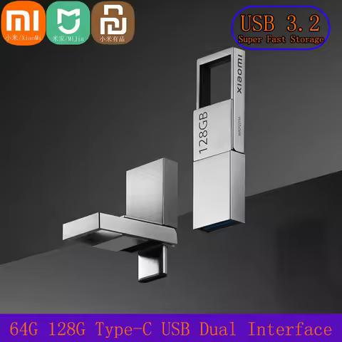 Xiaomi Smart Dual Interface U Disk 64 128G Super Fast Storage USB 3.2 Type-C Interface Mobile Phone 