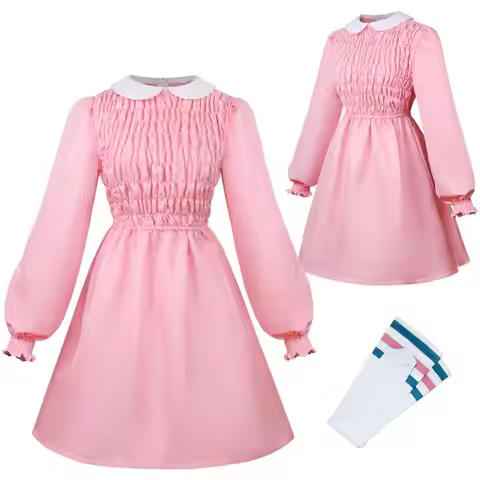 Anime Eleven Cosplay Costume things Eleven Dresses for Women Girls Pink Dresses Eleven Costumes Carn