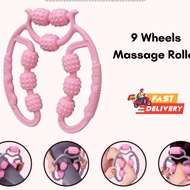 【SG Dliver】9 Wheels Massage Roller Foam Roller Muscle Relaxer Hand Skinny Leg Massage 5 Roller Lean 