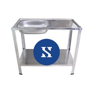 Stainless Steel Kitchen Sink / Double Single Bowl Sink / Single Drainer / Dish Rack / Kitchen Organizer