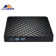 LtehfExternal CD DVD Drive, USB 3.0 and Type-C Portable CD DVD +/-Rw Drive Reader, DVD/CD ROM Burner
