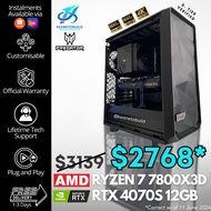 Custom Gaming PC Desktop Computer - Ryzen 7 7800X3D + RTX 4070 Super 4070S 12GB