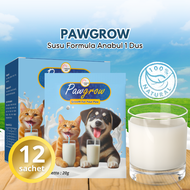 Indopaws PAWGROW Susu Formula Untuk Anjing Kucing BOX Isi 12 Sachet - Goat Milk Powder - Susu Bubuk 