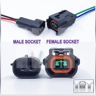 2 Pin Fuel Injector Socket Mivec CK Mitsubishi Kia Hyundai Trajet Naza Citra Engine Soket Connector 