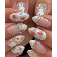 MIFFY Hand-Painted Cute Manicure Patch ins Strawberry Metal Wearable Nails