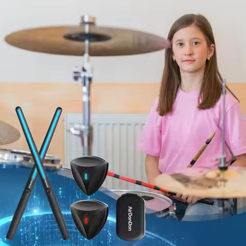 Portable Air Drum Set Electronic Drum Sticks Bluetooth-Compatible Air Drum Adapter Electronic Drum S