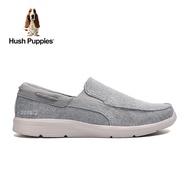 Hush Puppies_รองเท้าผู้ชาย รุ่น WATHERSMART HP Ultra-light Casual Shoes สีดำ รองเท้าหนังแท้ รองเท้าลำลอง รองเท้าแบบสวม Men's Casual Shoes-GREY