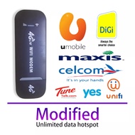 4G USB Modified Unlimited WIFI Hotspot SimCard Router Modem for Malaysia Telco 4G LTE