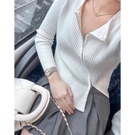 Ivy Knit Top - ROSIE | Two-way Zip Long Sleeve Top