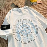【VESURE】baju stone island 100% cotton Cetakan kompas t shirt T-shirt leher bulat lelaki cotton t shi