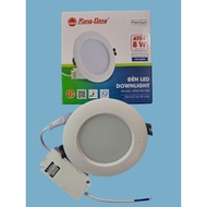 Rang Dong ceiling light 8w, D90, white light, plain white border - AT04 8W