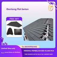 Genteng flat beton Warna hitam Dekorasi Atap rumah minimalis modern 1meter isi 10 pcs Uk- 42 x 33 cm