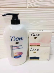 3 IN 1 DOVE LOTION 600ml and DOVE WHITE SOAP AND DOVE PINK ROSA SOAP