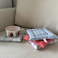 1pc Cotton Coasters Quality Table Cloth Lattice Series Table Decor Square Coffee Cup Placemat Home D