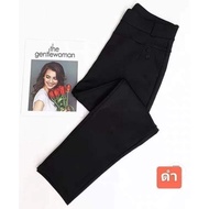 👍กางเกงใส่ทำงาน (ไม่ต้องรีด) ​สีดำขายาวผู้หญิงสาวอวบอ้วน กางเกงผ้ายืดเกาหลีผ้าหนานุ่ม เอว40สะโพก48 ใ