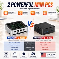 2026 MINI PC AMD R3 4300U/R5 3500U 2*DDR4 M.2 2280 1000M LAN Type-C HDMI Office Computer Light game 