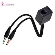 [Menolana] Professional RJ9 4P4C Female to 3.5mm Male Adapter Cable 35cm Converter