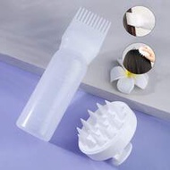 2PCS Toothed Dry Shampoo Bottle + Shampoo Brush Massager Set, Toothed Dry Shampoo Bottle/Shampoo Bot