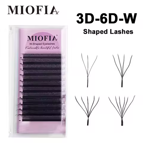 MIOFIA 12 Rows Eyelash Extension 3D 4D 5D 6D Pre-made False Eyelash C/D Volume 8-15mm W Shape Natura