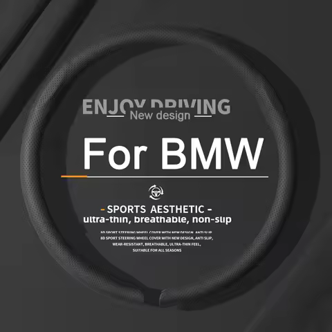 8D Car Steering Wheel Cover Breathable Leather Non-slip Booster Cover For BMW F30 F31 F32 F20 F10 X1