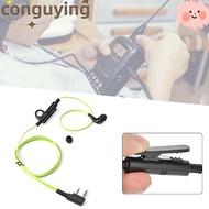 PONGUX Earphone PTT Mic, Two Way Radio ABS Earpiece, 2 Way 2 Pin Walkie Talkie Earphones for Kenwood