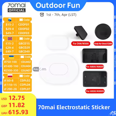 70mai Mount & Sticker Tool Pack for 70mai Dash Cam T800/X800/A810/A510/A800S/A500S/1S/M300/M200 Car 