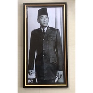 Ir Picture Print Wall Decoration. Soekarno plus frame size: 50cm x 100cm