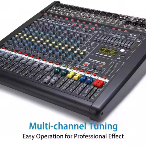 PM1000 Profissional Audio Mixer With Cover Sound Console Compact Mixing System Effect Processor For 