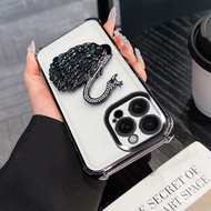 Casing for iphone 16 Pro max 16 pro 16 15 pro max 15 pro 15 Cover Luxury Plating Swan Diamond Stand 