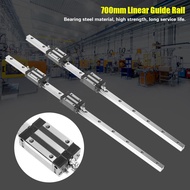 tomobetter-MY 2pcs HGR20-700mm Linear Guide Rail & 1pc RM1605-700mm Ballscrew BF12/BK12 Kit