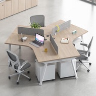 辦公室職員辦公桌子3/5人位簡約電腦卡座創意員工辦公桌椅組