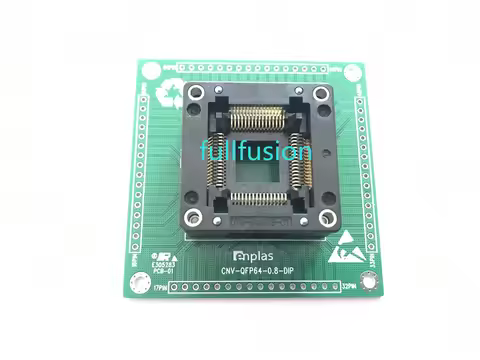 OTQ-64-0.8-01 Enplas QFP64 TO DIP Programming Adapter TQFP64 IC Test And Burn In Socket 0.8mm Pitch