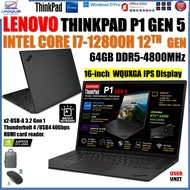 Lenovo ThinkPad P1 Gen 5-  i7-12800H 12TH GEN  64GB DDR5-4800MHz SSD 1TB SSD  8GB, RTX™ A2000 GPU 16