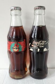 可口可樂樽 可樂樽 德國可口可樂玻璃樽 HARD ROCK CAFE MEERY XMAS 97 & ZERO COKE SPECIAL