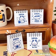 2024 Multi-style DIY Cute Desk Calendar Note Memo / INS Style Simple Mini Cartoon Coil Calendar / School Office Stationery Supplies / Creative Student Date Record Desktop Calendar