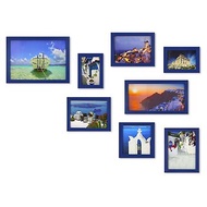 北歐簡約相框 藍色8入組 室內設計 布置 創意 家居 照片牆 地中海