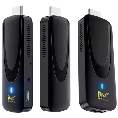 TV98 ATV X7 Mini TV Stick WiFi 2.4G 5G BT5.0 Android 14 Smart TV Box HD 4K 8K Smart Home Player