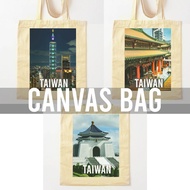 Taiwan Taipei Souvenir 12oz Canvas Bag Tote Bags Cotton Shopping Shoulder Bag