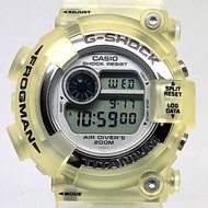 卡西歐 G-SHOCK FROGMAN WCCS DW-8201WC-8T 鈦金屬腕錶，白色鏤空錶盤，黑色錶殼，三重蝠鱝 EL 背光，全球珊瑚礁保護協會，1998 年 6 月，海塚商店，ITUIIID