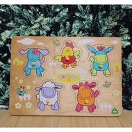ELC Wooden Farm Animal Sounds Lift-Out Puzzle