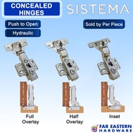 SISTEMA Concealed Hinges Push to Open Hydraulic Full | Half Overlay | Inset