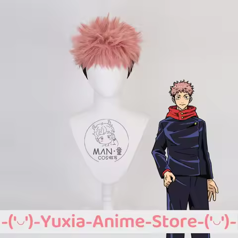 Jujutsu Kaisen Yuji Itadori Cosplay Wig Anime Game Roleplay Party Costume Prop Synthetic Hair Heat R