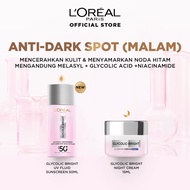 [BIG SIZE] Loreal Paris 2 Pcs Glycolic Bright Anti-Dark Spot Daily UV Fluid SPF 50+ 50ml  Sunscreen 