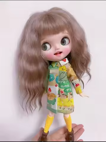 Two piece Blythe clothes coat illustration style Coat socks1/6 30cm anime girl (Fit for Pullip,Ob24,
