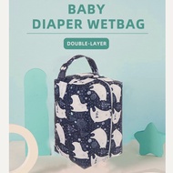 {SG} Waterproof Diaper Bag Wet Bag Diaper Pouch with Snap Large Capacity Stroller Organizer Bag Baby Diaper Pod
