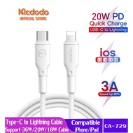 Mcdodo USB C 36W PD Fast Charge Lightning Data Cable For IP 14 Pro Max 13 12 11 Xr 8  Macbook Type-C To iPhone Cable  CA-729