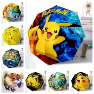 Cute Pocket Monster Pikachu Automatic Folding Umbrella Heat Insulated Anti-UV Portable Parasol Windp
